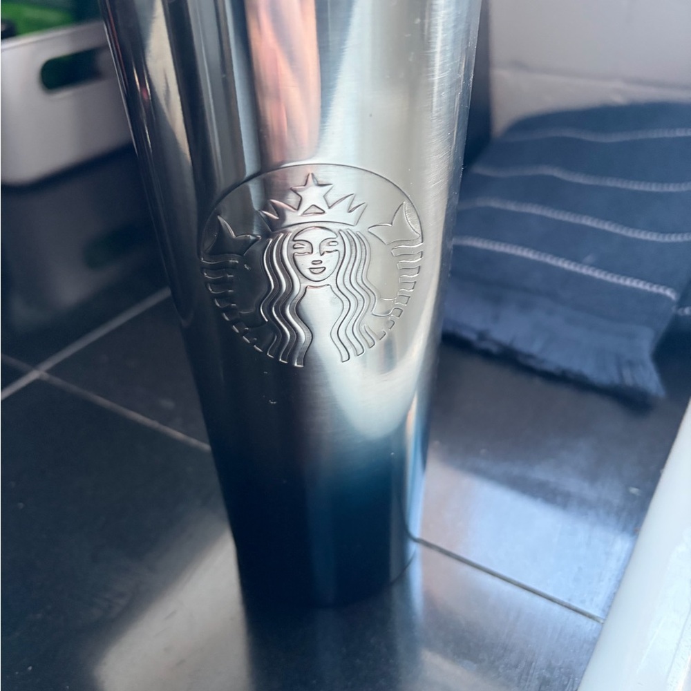 Starbucks Silver and Blue Tumbler